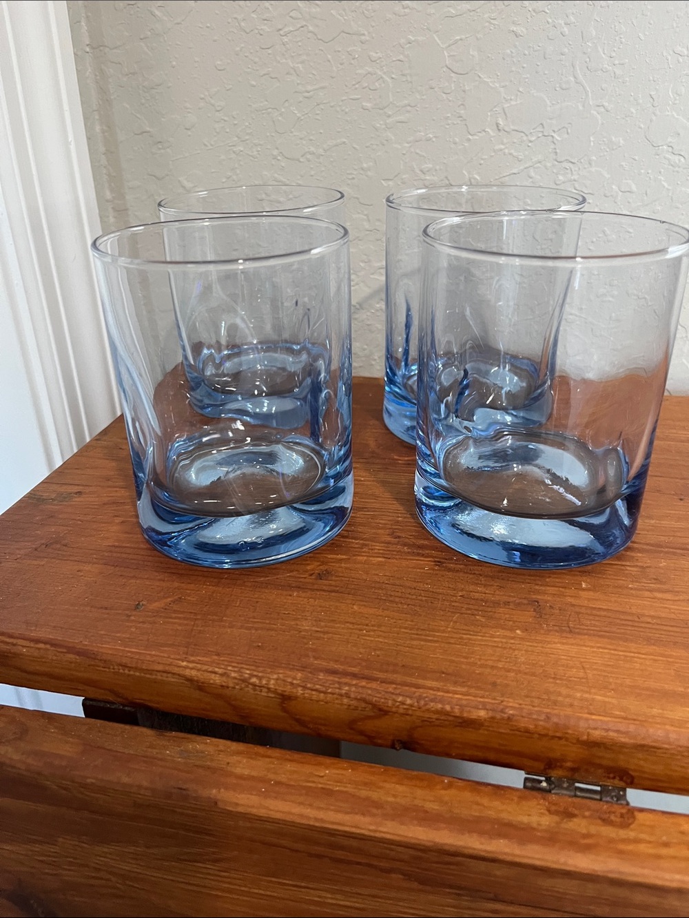 Libbey Blue-Base Short Tumbler Glasses Set of 4